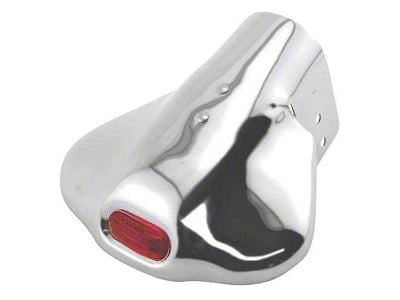 Model A Ford Exhaust Deflector - Chrome With Red Glass