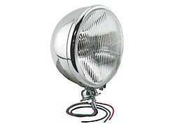 7-Inch Chrome Kingbee Style 12V Headlight With Flat Halogen H4 Bulb (Pair)