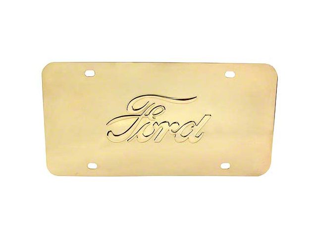 Model A Ford License Plate - Modern Sized Brass Plate - Ford Script