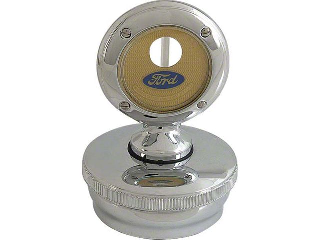 Model A Ford Moto-Meter - Chrome - Plain Trim - Includes Cap - 1928-29 Only