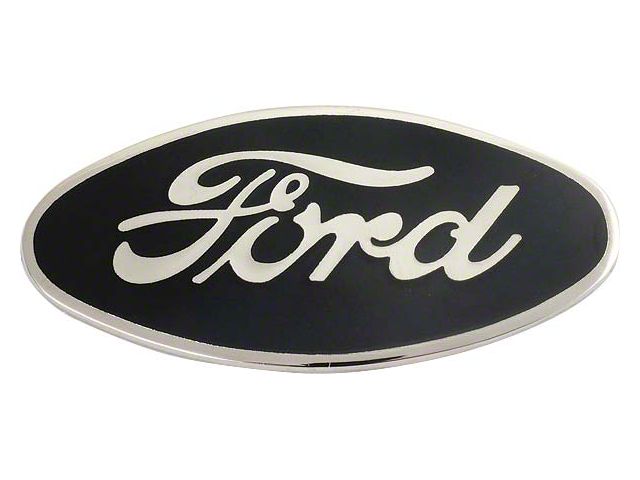 Model A Ford Radiator Emblem - Black On Chrome Script - Canadian Version