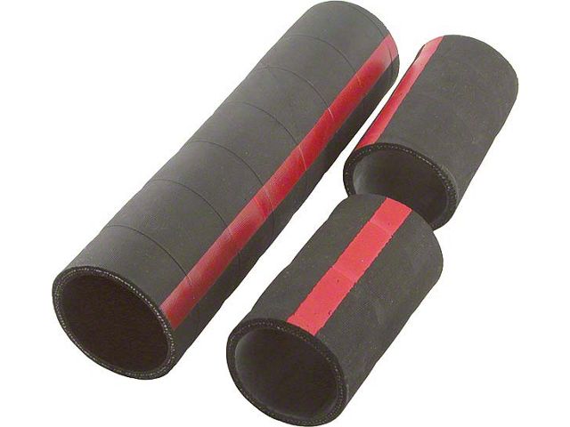 Model A Ford Radiator Hose Set - Black With Red Stripe - 3 Pieces - US Made