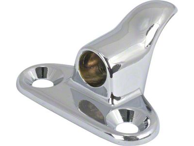 Model A Ford Rear Hood Hinge Retainer - Chrome - Proper Curvature To Cowl Band (Used on 1930-1931 Deluxe models)