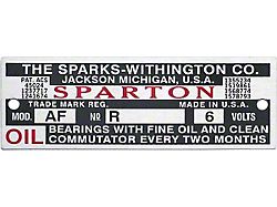 Sparton Horn Plate reproduction