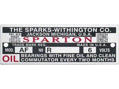 Sparton Horn Plate reproduction