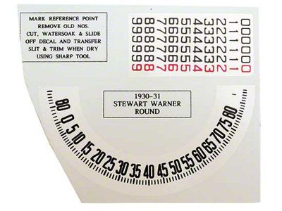 Speedometer Decal/ 7/8 Stewart
