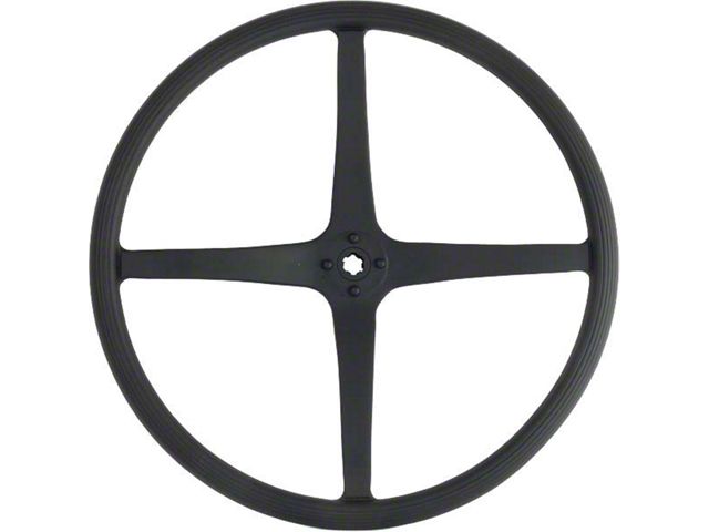 Model A Ford Steering Wheel - Splined Hub - Black - Imported