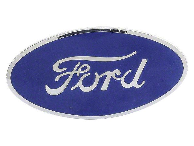 Model A Ford Step Plate Emblem - Ford Oval - Blue On Chrome