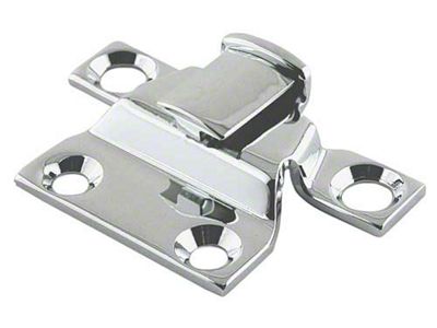 Model A Ford Street Rod Hood Retainer - Front - Chrome - 4 Hole - For 1932 Style Center Hood Hinge (Also Passenger)