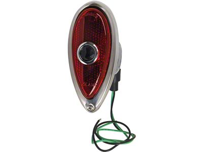 Model A Ford Tail Light Assembly - Red Lens & Blue Dot Lens- Left Or Right - Teardrop Style (Fits 1938-1939 Passenger cars)
