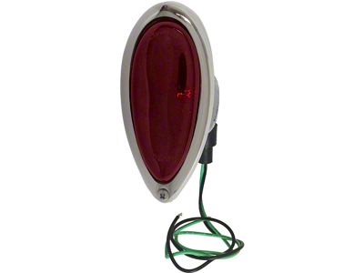 Model A Ford Tail Light Assembly - Red Lens - Left Or Right- Teardrop Style (Fits 1938-1939 Passenger cars)