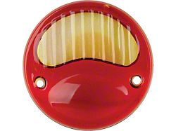 Model A Ford Tail Light Lens - Glass - Half Amber