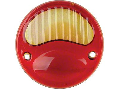 Model A Ford Tail Light Lens - Glass - Half Amber
