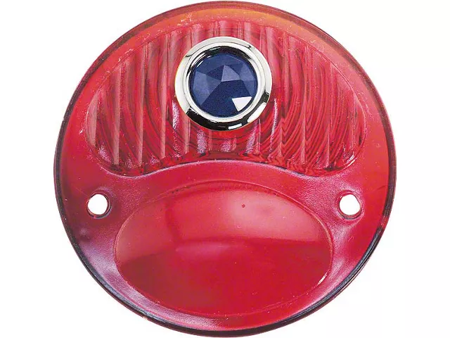 Model A Ford Tail Light Lens - Glass - Red - Blue Dot