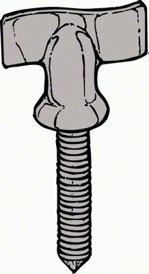 Ecklers Top Clamping Bracket Thumb Screw - Chrome - Fine Thread