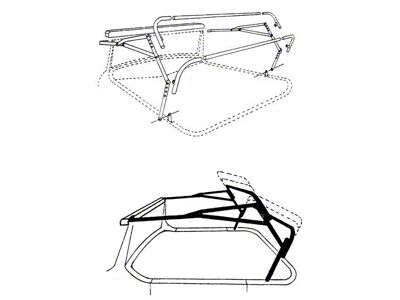 Model A Ford Top Iron Set - Universal Type - Fully Adjustable - Steel - Roadster & Roadster Pickup