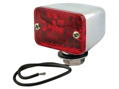 Model A Ford Utility Light - 12 Volt - 1-3/4 Chrome Light With Red Lens - Single Element