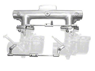 Model A Ford Vortex Dual Updraft Manifold - Carburetors NotIncluded - With Linkage - USA Made