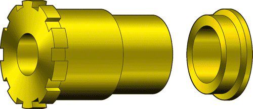 Ecklers 28-29/modern Style Brass Bushing & Pack Nut Set