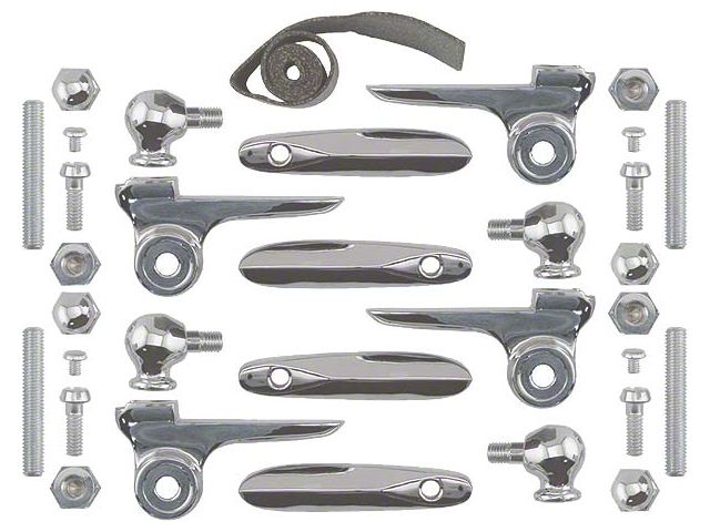 Model A Ford Windwing Clamp Set - Open Cars - Chrome - No Glass