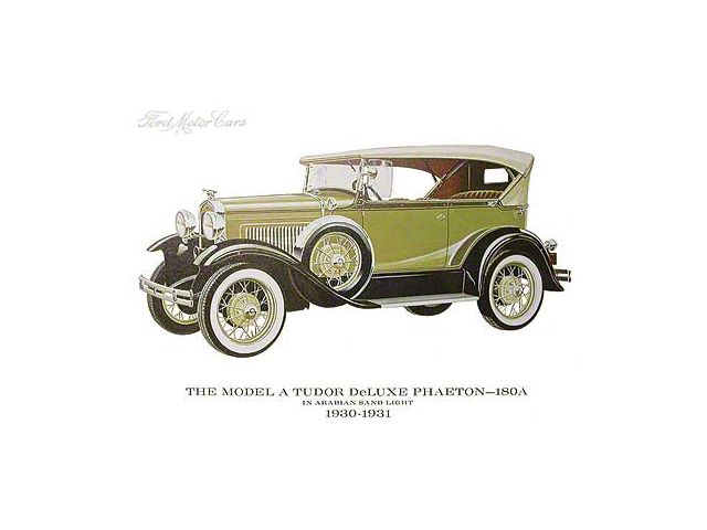 Model A Print - 30-31 Ford Deluxe Tudor Phaeton 180A - 11X 14 - Unframed