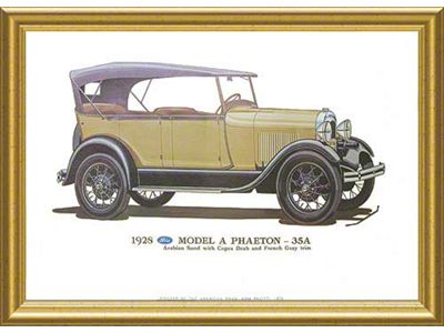 Model A Print - Phaeton 35A - 12 X 18 - Framed