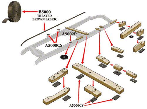 Ecklers Body Mounting Block Set - 10 Pieces - Fordor Sedan Slant