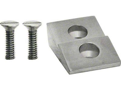 Model A Ford Door Lock Striker Plate - Slant Windshield - Town Sedan - Standard & Deluxe Fordor Sedan - Stainless Steel (Also 1932-1934 Closed Car except 1932 3 Window Coupe)
