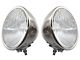 Model A Ford Headlights - Complete - Stainless Steel - 2 Bulb Type - Ford Script - 12 Volt Halogen - Turn Signals Included