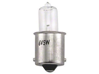 Model A Ford Tail Light Bulb - Halogen Direct Replacement Type - Single Contact - 6 Volt - 5 Watt