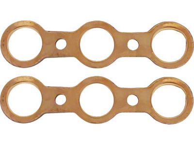 OPR Model A Ford Intake & Exhaust Manifold Gaskets - Copper Clad Asbestos-Like Original Type - With Glands Built In - 2 Pieces - Late 1931 (Also Model B 4 cylinder)