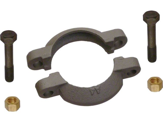 Model A Ford Muffler Exhaust Clamp - Coarse Threaded - Baked Gray Cast Iron Finish - Authentic Appearance