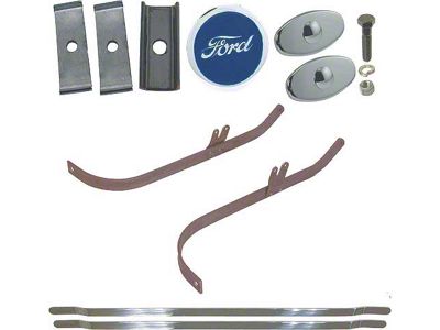 Model T Ford Front Bumper Kit, Complete, Includes Chrome Clamps