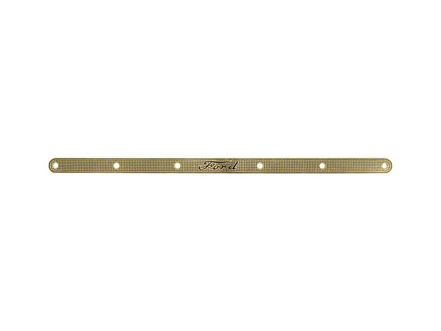 Model T Ford Front Door Sill Plates - Brass With Diamond Pattern - Ford Script