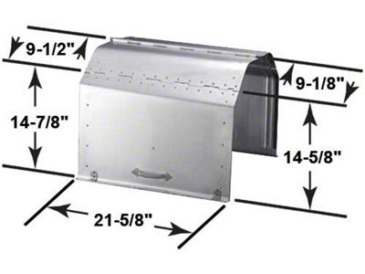 Model T Ford Hood - Aluminum - Cast Aluminum Handles - Plain Sides - Leather Lacing