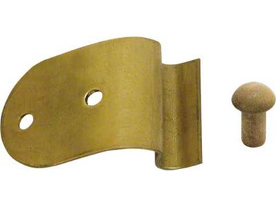 Model T Ford Hood Clip Plate Set - Brass - 4 Pieces