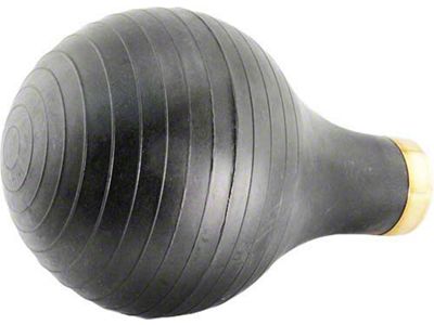 Model T Ford Horn Bulb - Large - Black Rubber With Brass Ferrule Ring - Bulb Diameter 4-1/2