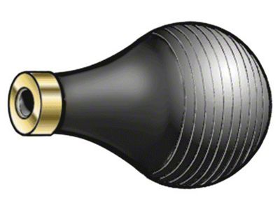 Model T Ford Horn Bulb - Small - Black Rubber With Brass Ferrule Ring - Bulb Diameter 3