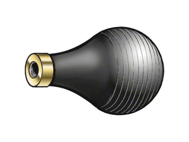 Model T Ford Horn Bulb - Small - Black Rubber With Brass Ferrule Ring - Bulb Diameter 3