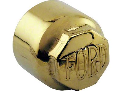Model T Ford Hub Cap Set For Wood Wheels, Brass, Ford BlockLetters