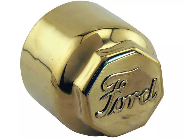 Model T Ford Hub Cap Set For Wood Wheels, Brass, Ford Script