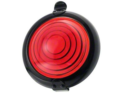 Model T Ford Oil Lamp Black Rim and Red Lens Assembly