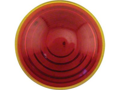 Model T Ford Oil Lamp Lens - Red Glass - 3-11/16 Diameter