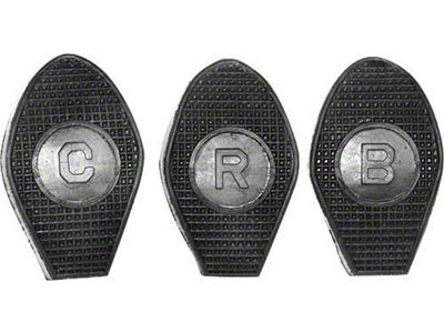 Model T Ford Pedal Pad Set - 3 Pieces - Rubber - Lettered