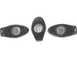 Model T Ford Pedal Pad Set - 3 Pieces - Rubber - Lettered -For Later Wider Pedals