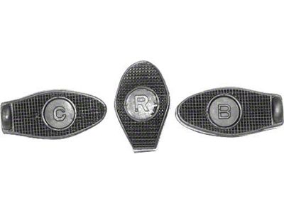 Model T Ford Pedal Pad Set - 3 Pieces - Rubber - Lettered -For Later Wider Pedals