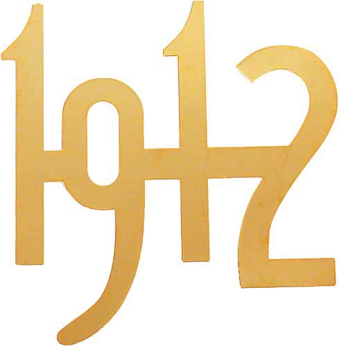 Ecklers Radiator Year Script - 2 High - Gold-Plated Brass (1912 Model T)