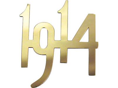 Model T Ford Radiator Year Script - 2 High - Gold-Plated Brass - 1914