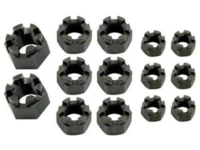 Model T Ford Rear Axle Castle Nut Set - 14 Pieces - Black Oxide