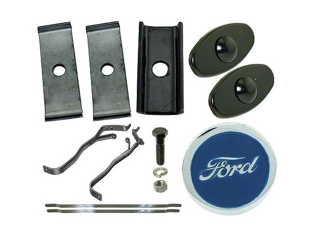 Model T Ford Rear Bumper Kit, Complete, Full Bar, Inc BlackClamps